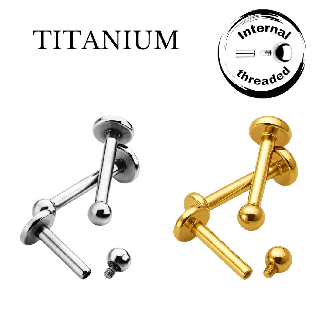 Implant Grade ASTM F136 Titanium With 3 MM Ball Internaly Threaded Labret