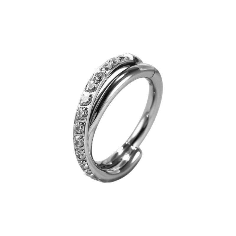 Implant Grade ASTM F136 Titanium CZ Pave Side Twist Segment Clicker