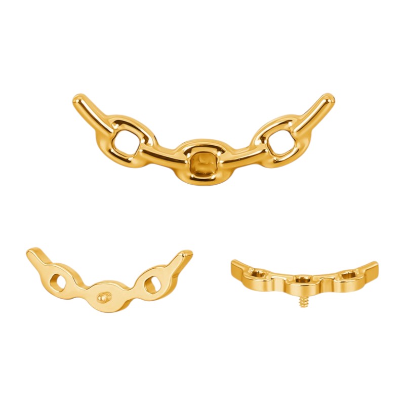 Implant Grade ASTM F136 Titanium Chain Internaly Threaded Labret