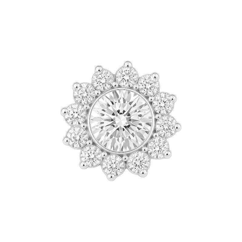 Implant Grade ASTM F136 Titanium Bezel CZ Flower Internaly Threaded Labret