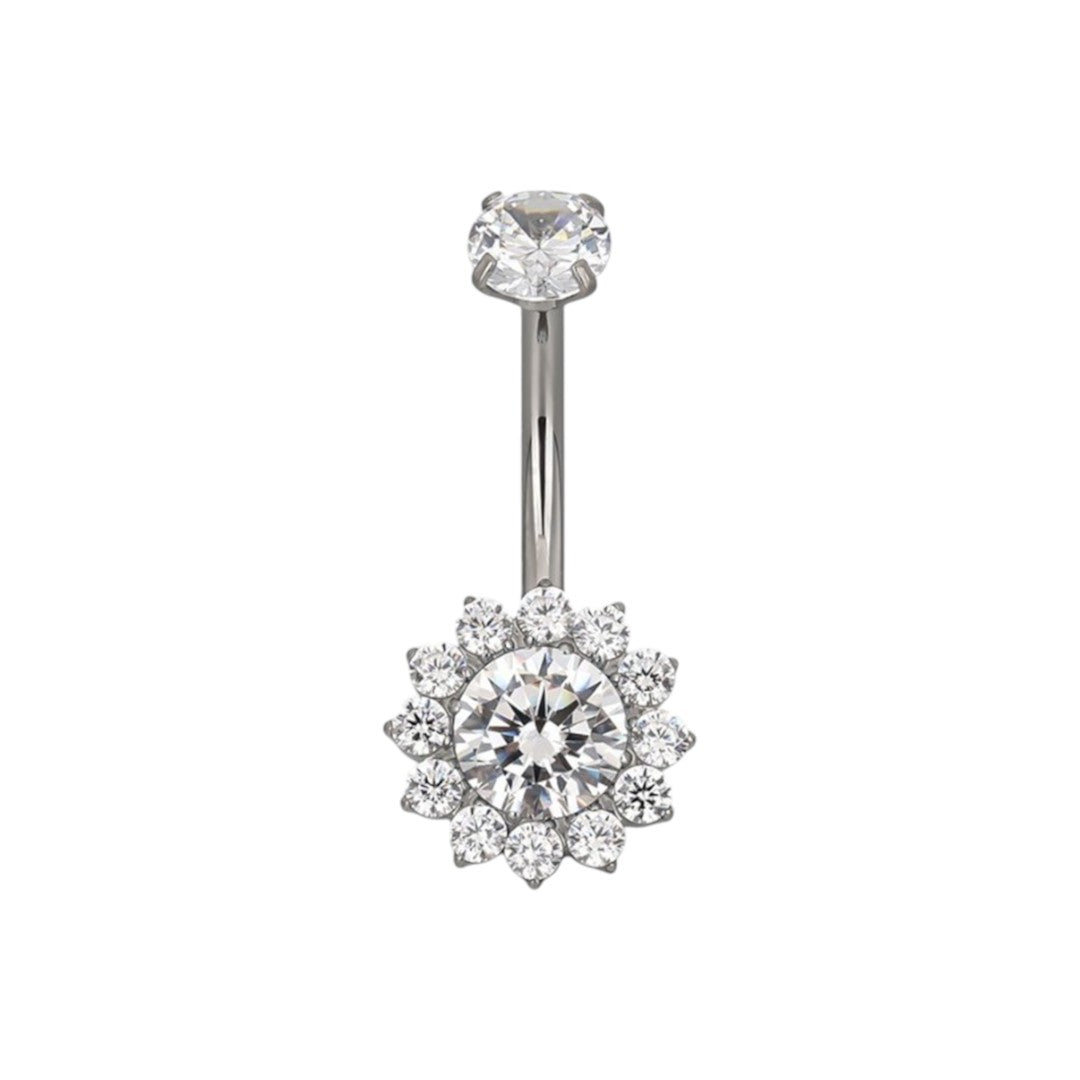 Implant Grade ASTM F136 Titanium Flower Belly Button Internaly Treaded
