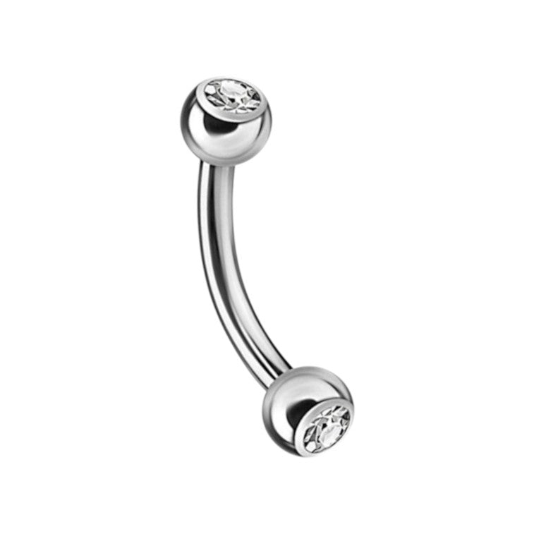 Implant Grade ASTM F136 Titanium Micro banana With 3MM CZ Balls Internaly Treaded