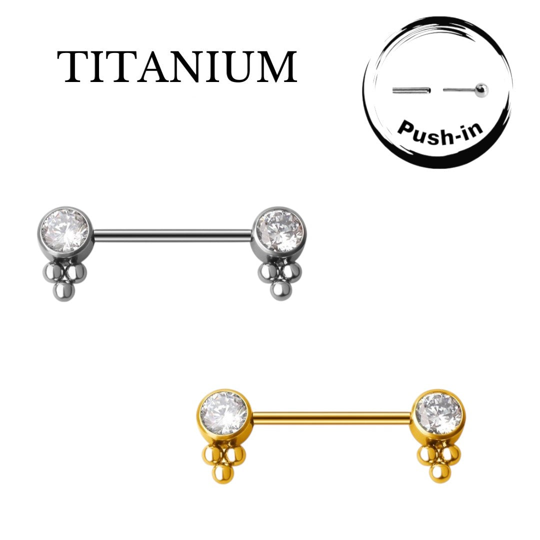 Implant Grade ASTM F136 Titanium Stone 3 Balls Push In