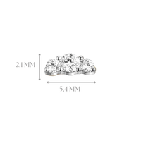 Implant Grade ASTM F136 Titanium Internaly Threaded 3 Small Stones Labret
