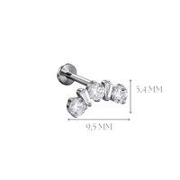 Implant Grade ASTM F136 Titanium Internaly Threaded Round And Oval stone Labret