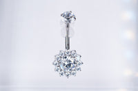 Implant Grade ASTM F136 Titanium Sunflower Stones Belly Button Internaly Treaded