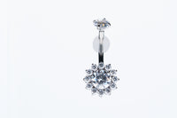 Implant Grade ASTM F136 Titanium Sunflower Stones Belly Button Internaly Treaded