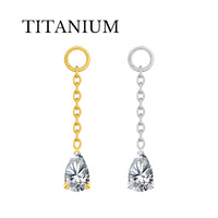 Implant Grade ASTM F136 Titanium Chain 1 Teardrop Stone
