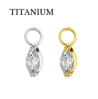 Implant Grade ASTM F136 Titanium Pendant Only Stone No Chain