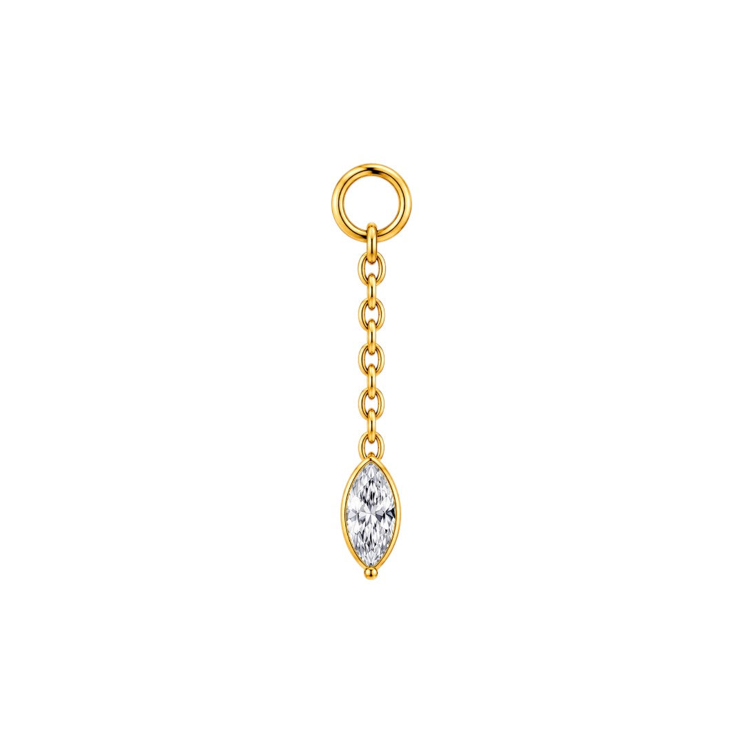 Implant Grade ASTM F136 Titanium Pendant Chain Oval Stone