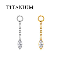 Implant Grade ASTM F136 Titanium Pendant Chain Oval Stone