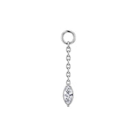Implant Grade ASTM F136 Titanium Pendant Chain Oval Stone