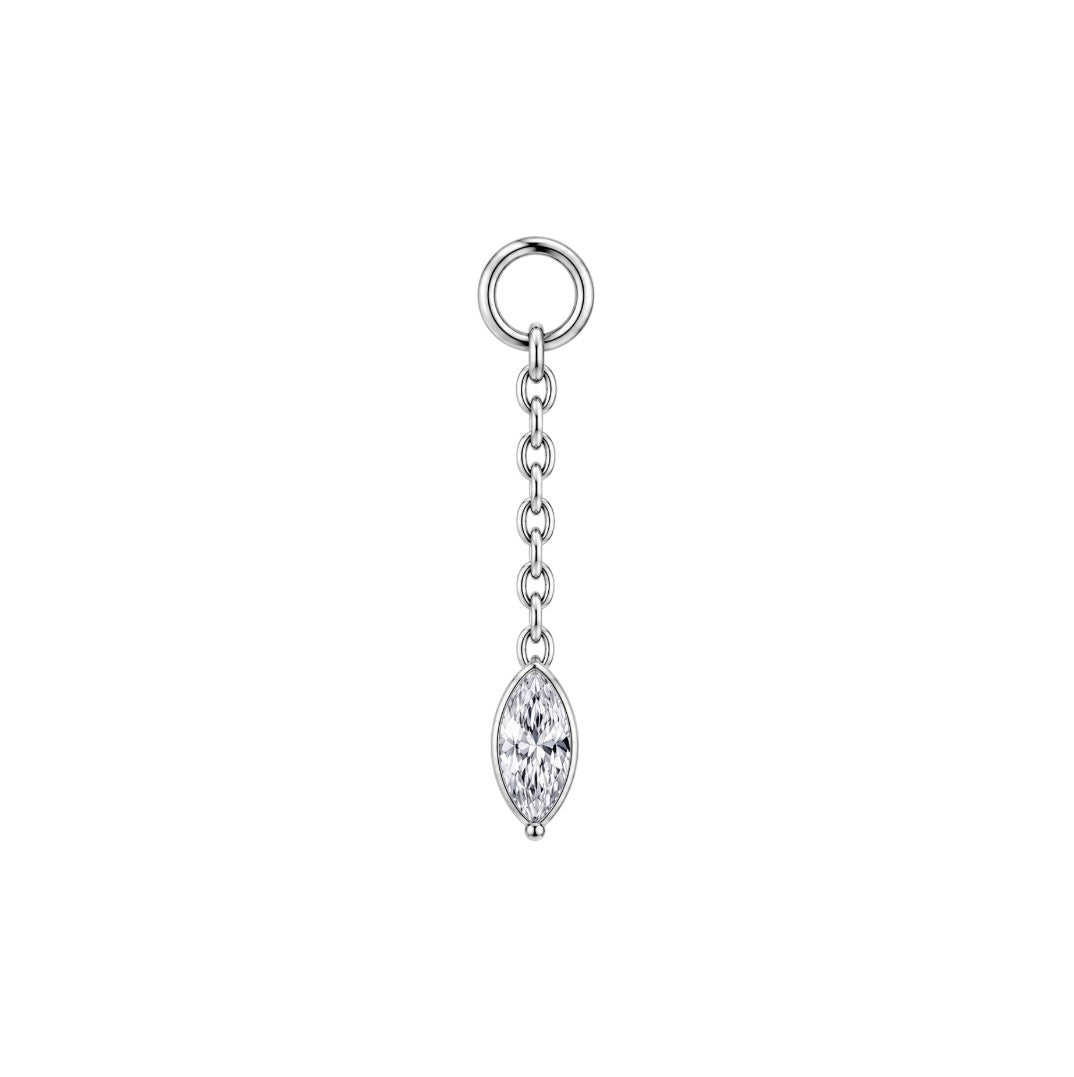 Implant Grade ASTM F136 Titanium Pendant Chain Oval Stone