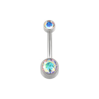 Implant Grade ASTM F136 Titanium Swarovski Stone Belly Button Internaly Treaded