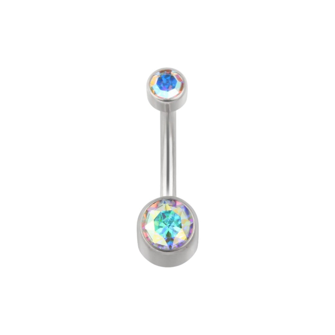 Implant Grade ASTM F136 Titanium Swarovski Stone Belly Button Internaly Treaded