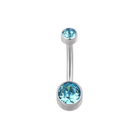Implant Grade ASTM F136 Titanium Swarovski Stone Belly Button Internaly Treaded