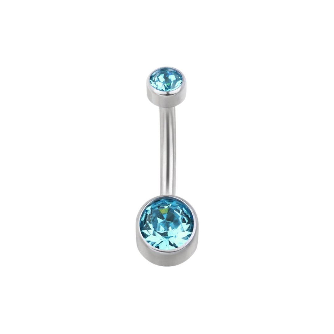 Implant Grade ASTM F136 Titanium Swarovski Stone Belly Button Internaly Treaded