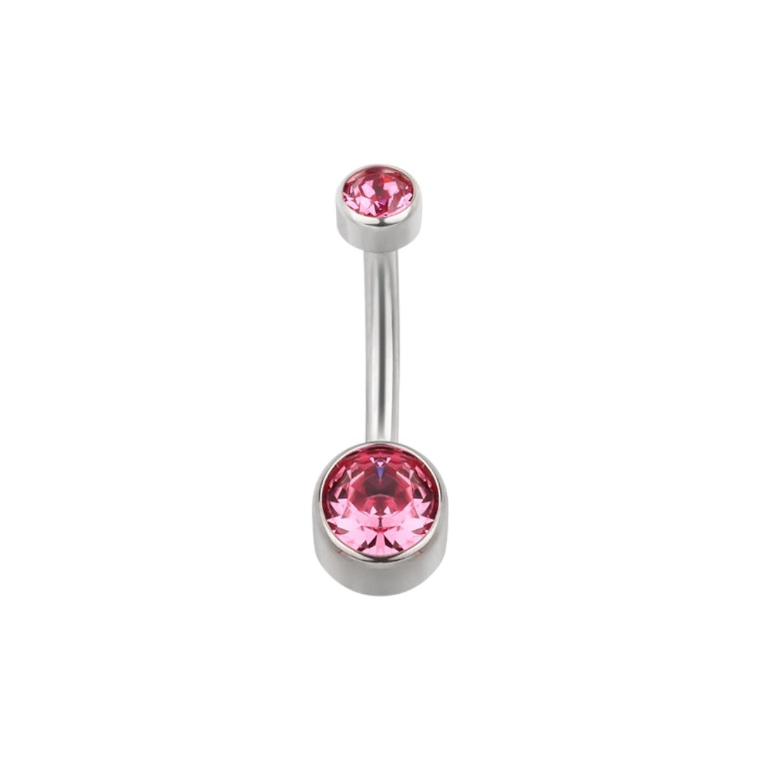 Implant Grade ASTM F136 Titanium Swarovski Stone Belly Button Internaly Treaded