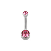 Implant Grade ASTM F136 Titanium Swarovski Stone Belly Button Internaly Treaded