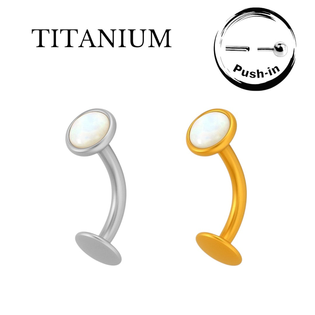 Implant Grade ASTM F136 Titanium Opal Floating Convex Belly Button Threadless