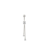 Implant Grade ASTM F136 Titanium Belly Two Chains Dangle With Stones