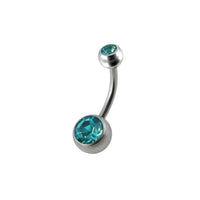 Implant Grade ASTM F136 Titanium Double Stoned Belly Button Externally Treaded