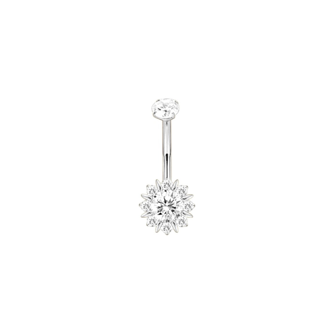 Implant Grade ASTM F136 Titanium Flower Sun Belly Button Internaly Treaded