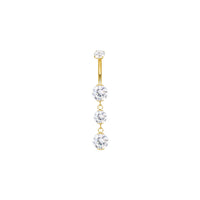 Implant Grade ASTM F136 Titanium 3 Stone Dangle Belly Button