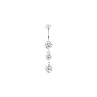 Implant Grade ASTM F136 Titanium 3 Stone Dangle Belly Button