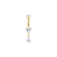 Implant Grade ASTM F136 Titanium Heart And Teardrop Dangle Belly Button