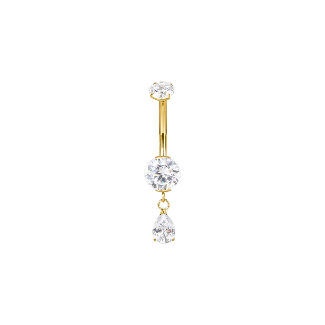 Implant Grade ASTM F136 Titanium Heart And Teardrop Dangle Belly Button