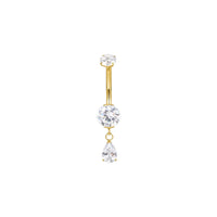 Implant Grade ASTM F136 Titanium Heart And Teardrop Dangle Belly Button