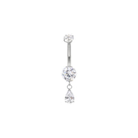 Implant Grade ASTM F136 Titanium Heart And Teardrop Dangle Belly Button