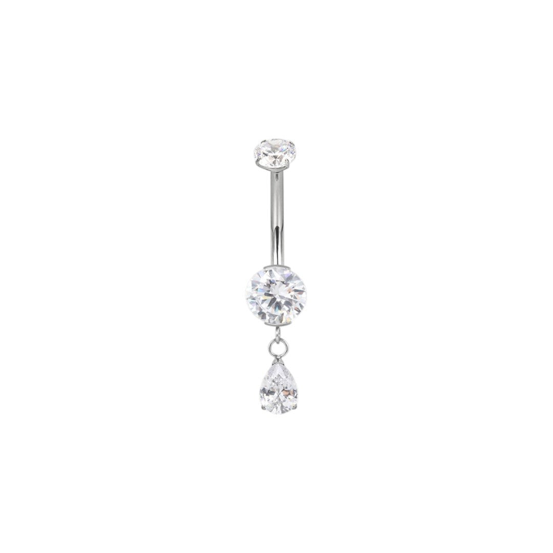 Implant Grade ASTM F136 Titanium Heart And Teardrop Dangle Belly Button