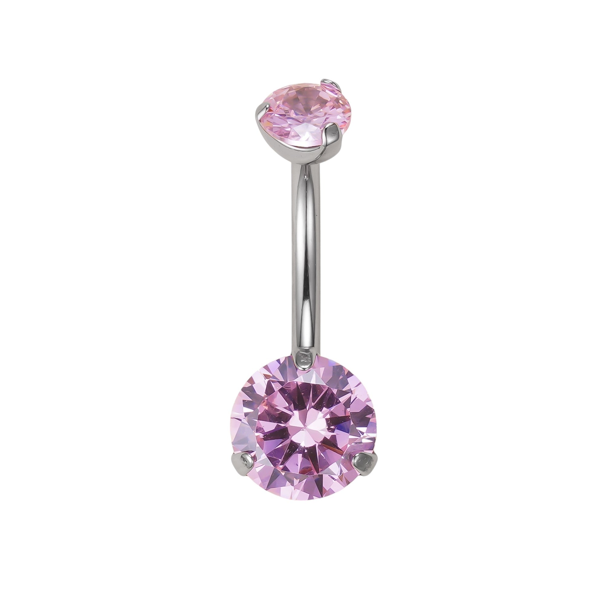 Implant Grade ASTM F136 Titanium Double Big Stone Belly Button Internaly Treaded