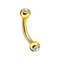 Implant Grade ASTM F136 Titanium Micro banana With 3MM CZ Balls Internaly Treaded