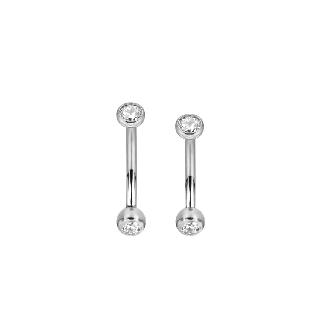Implant Grade ASTM F136 Titanium Banana Two Flat Stones Push In