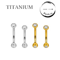 Implant Grade ASTM F136 Titanium Banana Two Flat Stones Push In