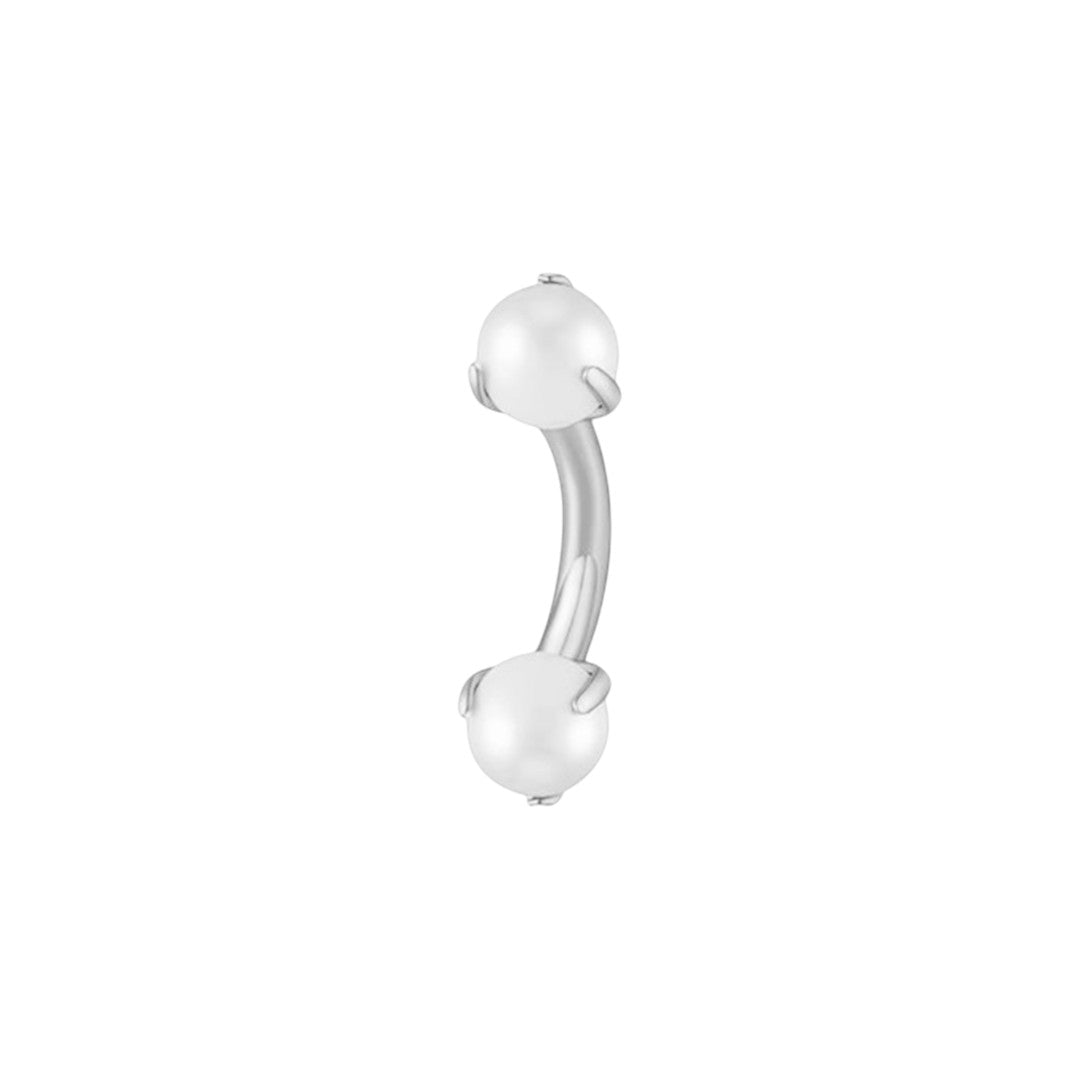 Implant Grade ASTM F136 Titanium Micro banana With Pearl Internaly Treaded