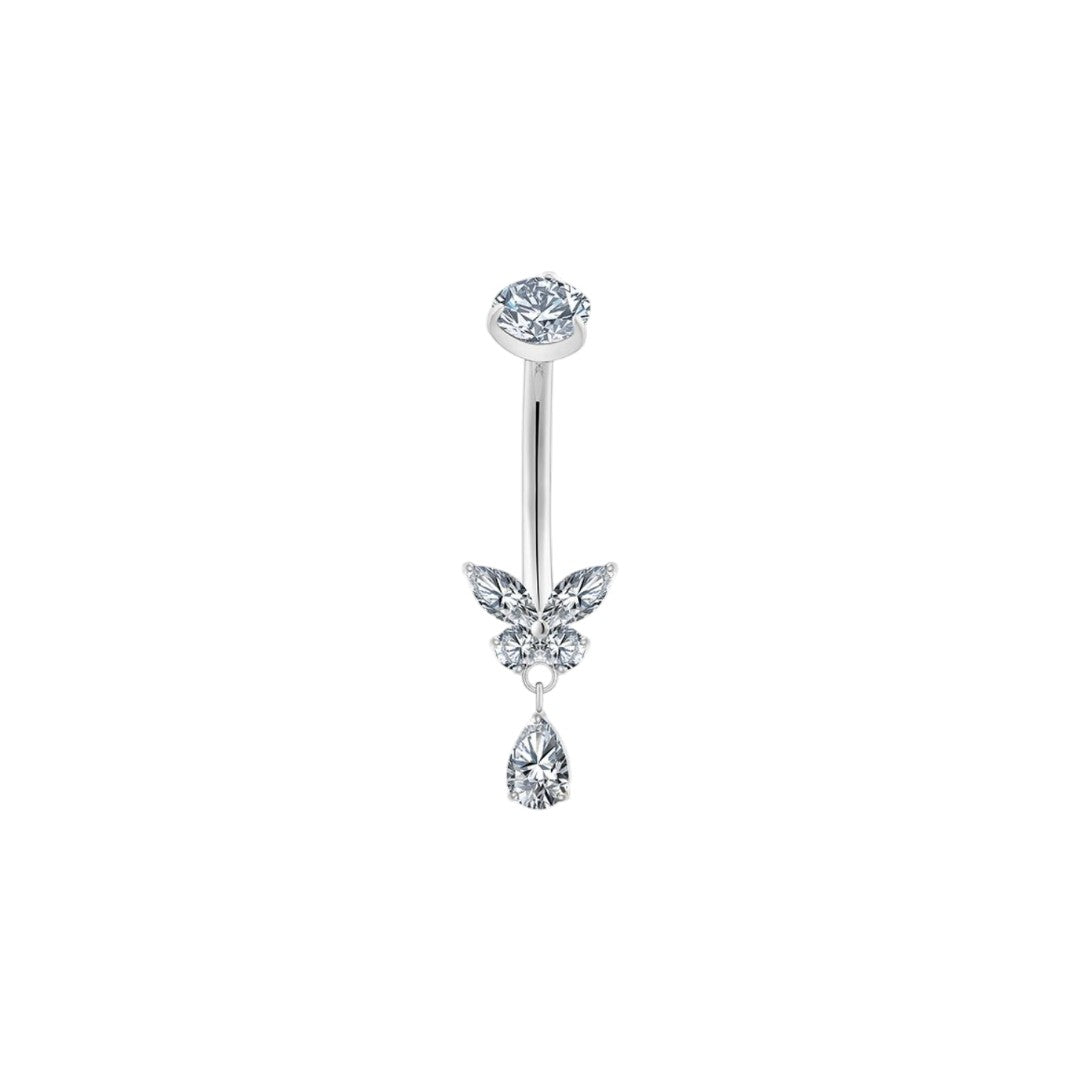 Implant Grade ASTM F136 Titanium Butterfly Teardrop Dangle Belly Button