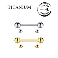 Implant Grade ASTM F136 Titanium Straight Barbell WitH 5MM Balls Internaly Threaded