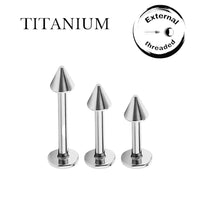 Implant Grade ASTM F136 Titanium Spike Externaly Threaded Labret
