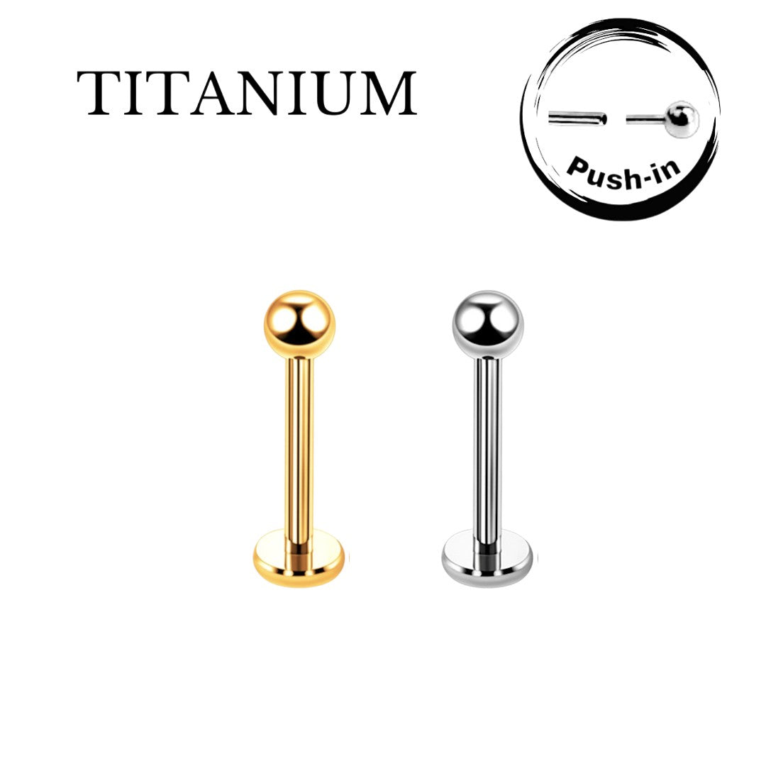 Implant Grade ASTM F136 Titanium Push In Labret 2,5MM Balll