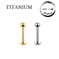 Implant Grade ASTM F136 Titanium Push In Labret 2,5MM Balll
