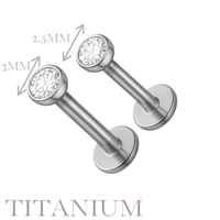 Implant Grade ASTM F136 Titanium Simple Stone Internaly Threaded Labret