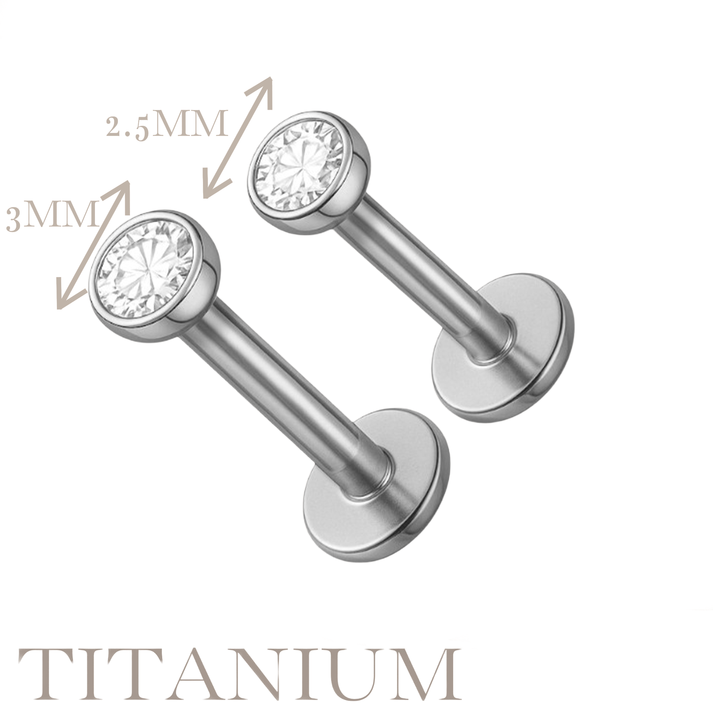 Implant Grade ASTM F136 Titanium Simple Stone Internaly Threaded Labret