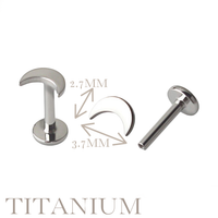Implant Grade ASTM F136 Titanium Moon Internaly Threaded Labret