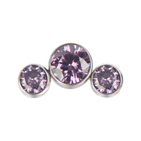 Implant Grade ASTM F136 Titanium Bezet Set 3 CZ Stone Cluster Internaly Threaded Labret