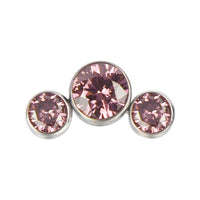 Implant Grade ASTM F136 Titanium Bezet Set 3 CZ Stone Cluster Internaly Threaded Labret