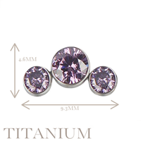 Implant Grade ASTM F136 Titanium Bezet Set 3 CZ Stone Cluster Internaly Threaded Labret